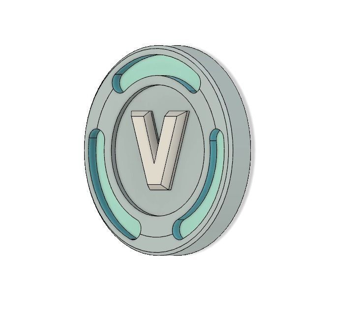 V-Bucks Coin Model 3D print model_2