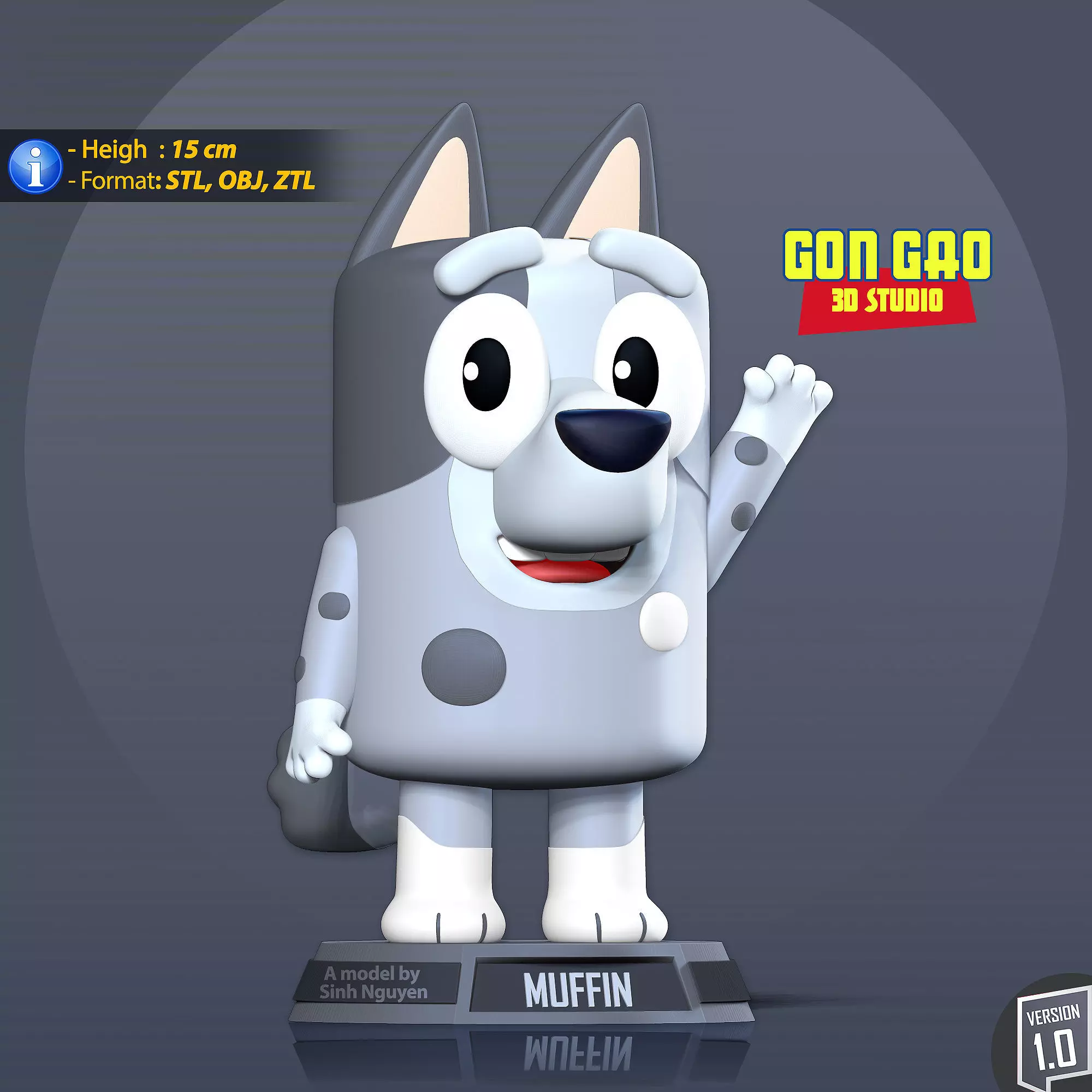 Muffin - Bluey Fanart 3D print model