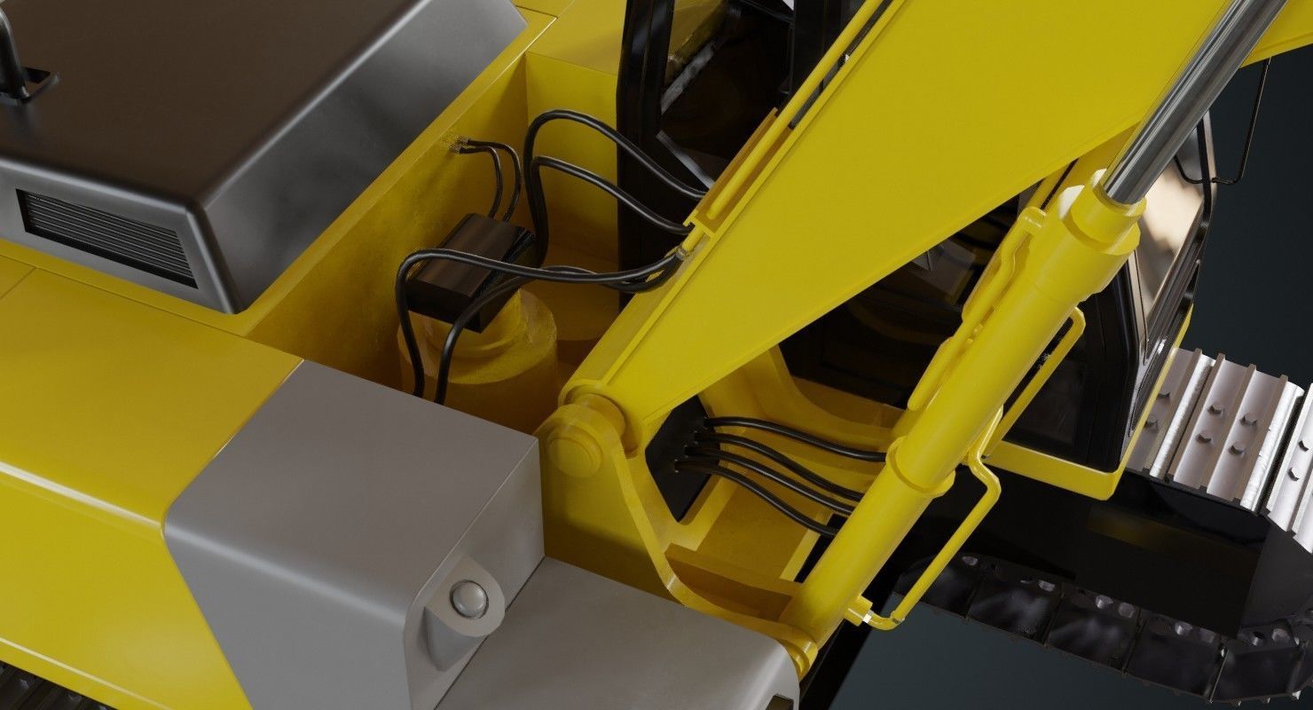 Excavator 1A Low-poly 3D model_8