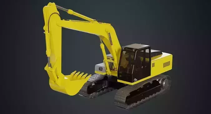Excavator 1A Low-poly 3D model
