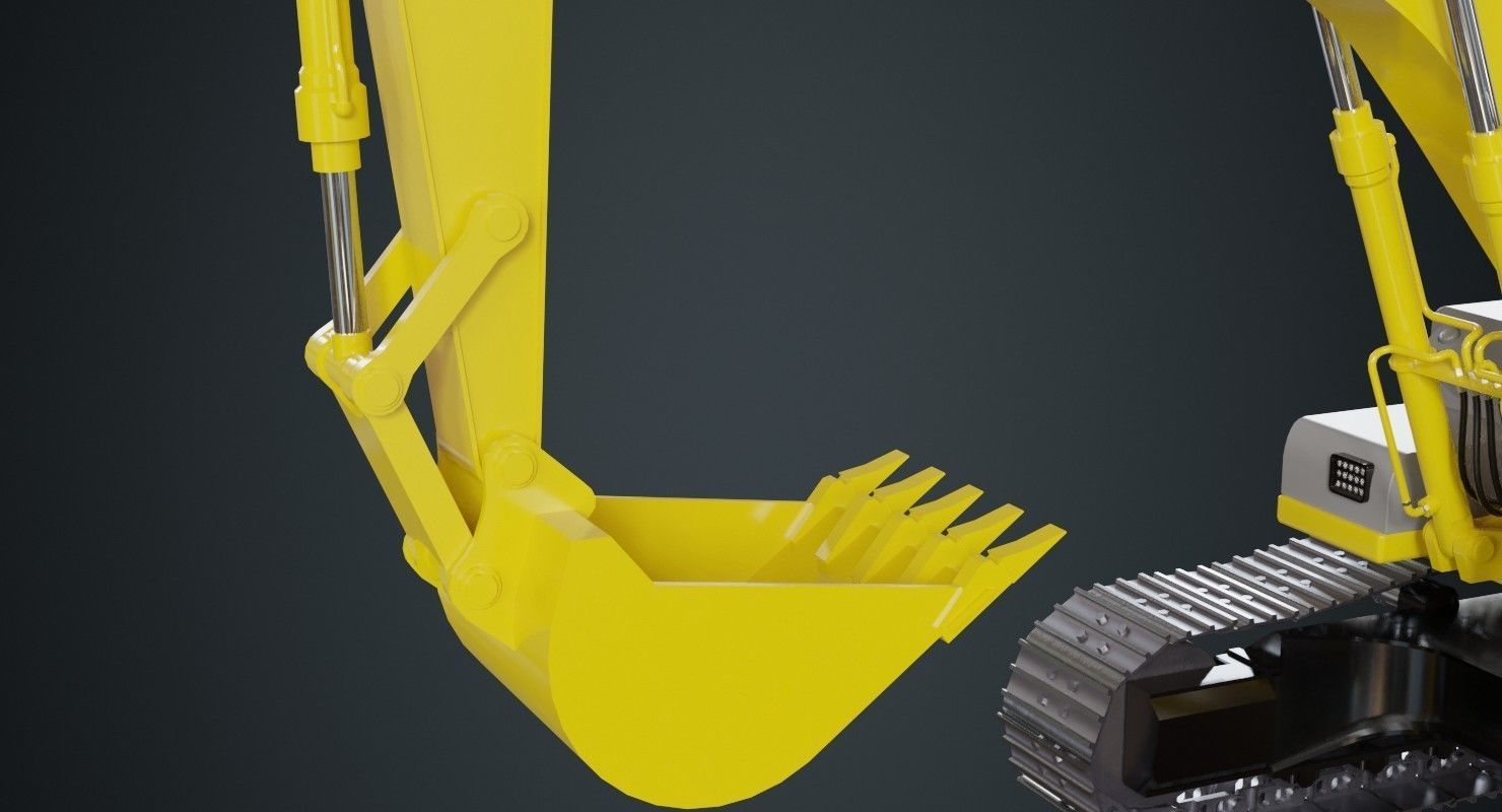 Excavator 1A Low-poly 3D model_5