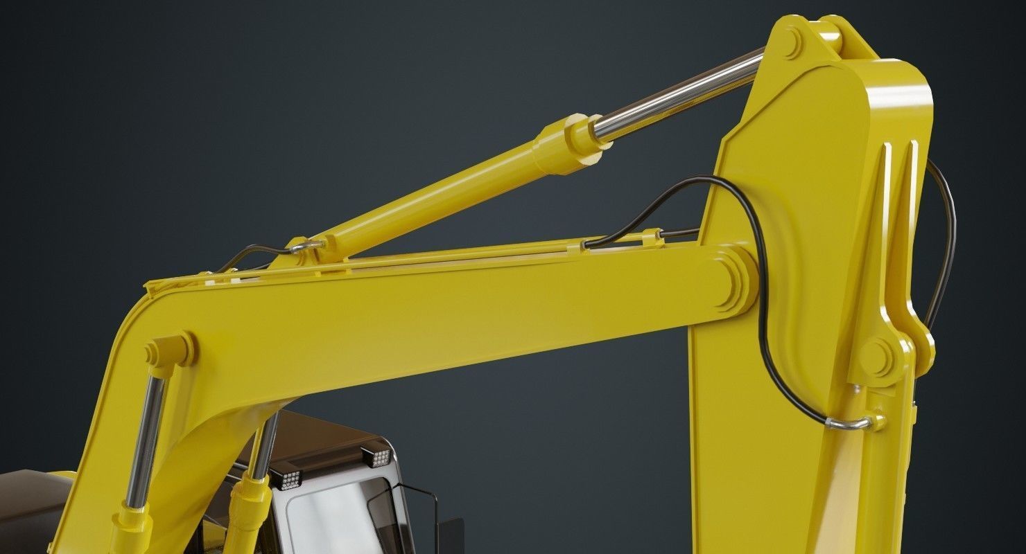 Excavator 1A Low-poly 3D model_6