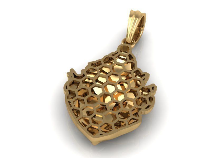 Clown face pendant 3D print model_2