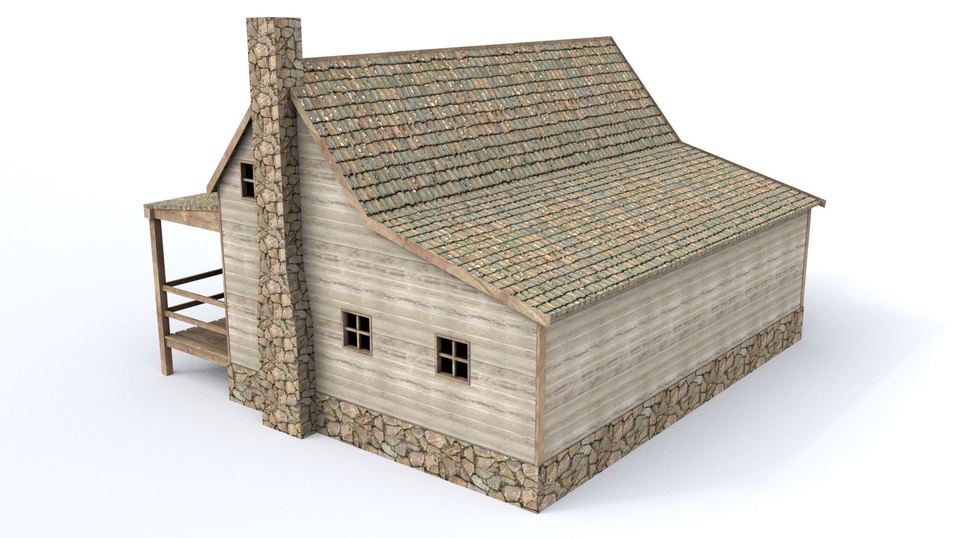 Village Home Low-poly 3D model_3