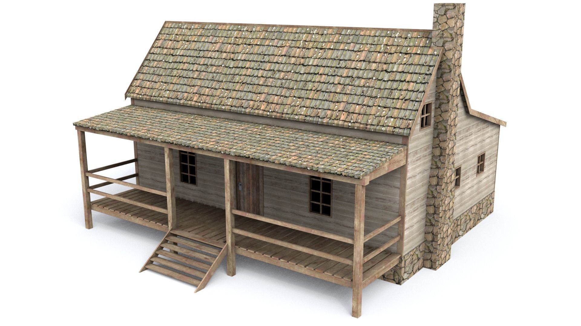 Village Home Low-poly 3D model_1