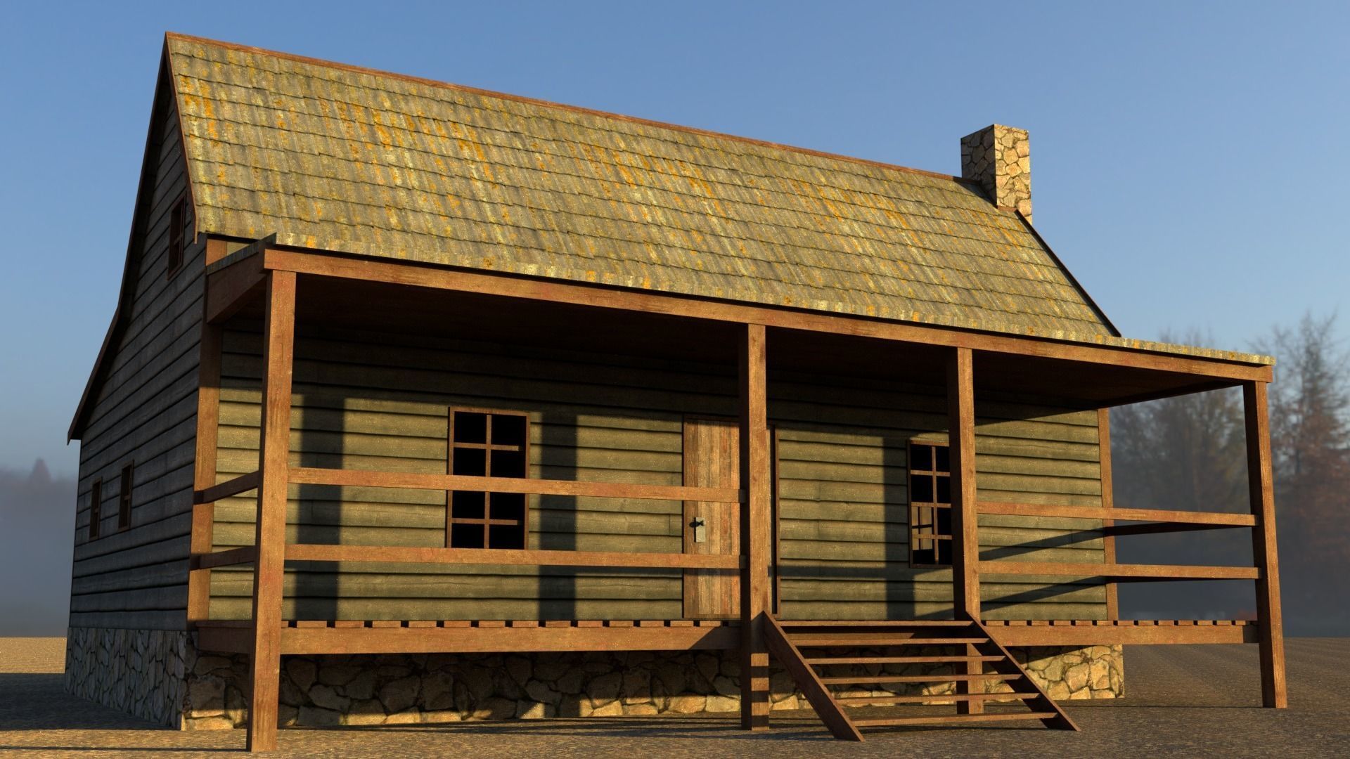 Village Home Low-poly 3D model_5