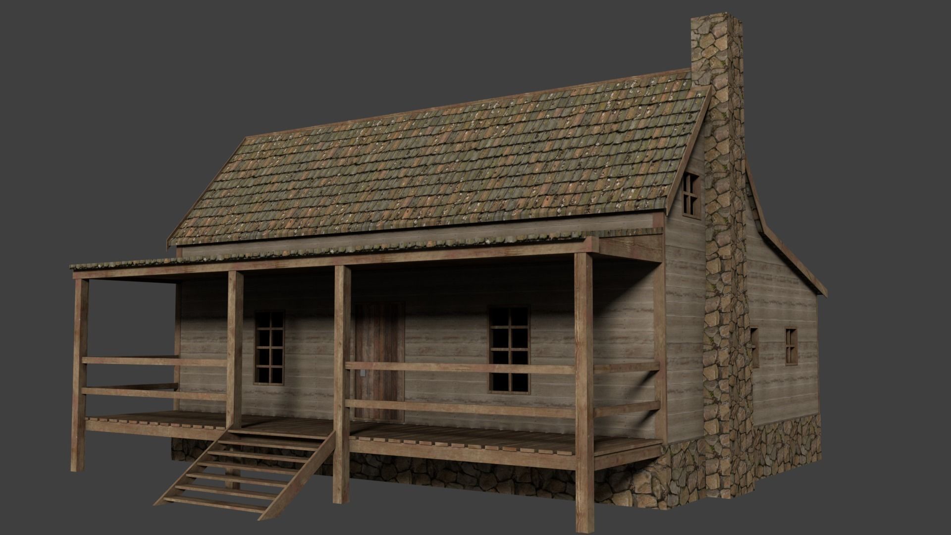 Village Home Low-poly 3D model_9