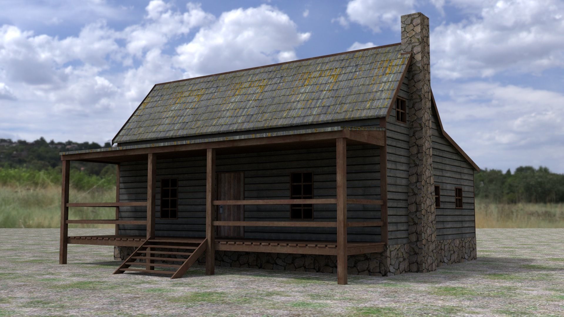 Village Home Low-poly 3D model_4