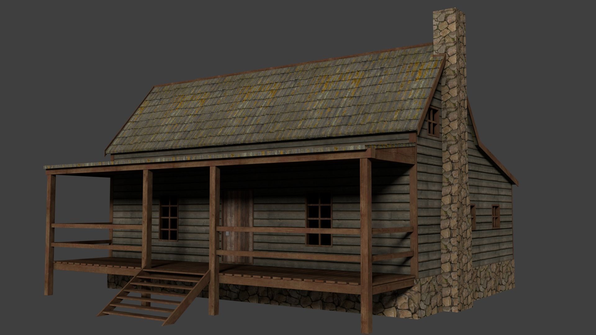 Village Home Low-poly 3D model_8
