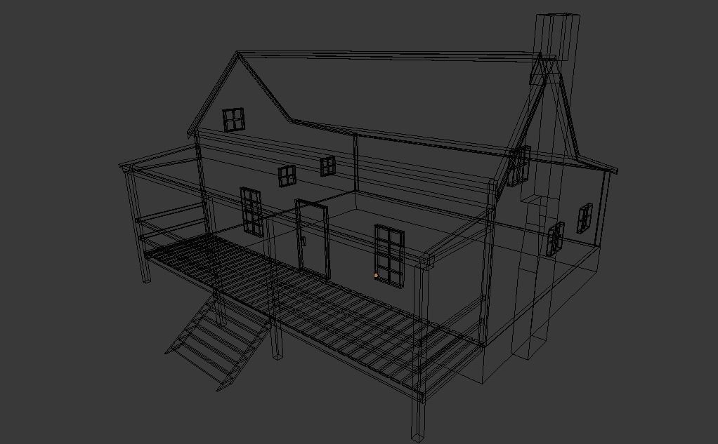 Village Home Low-poly 3D model_11