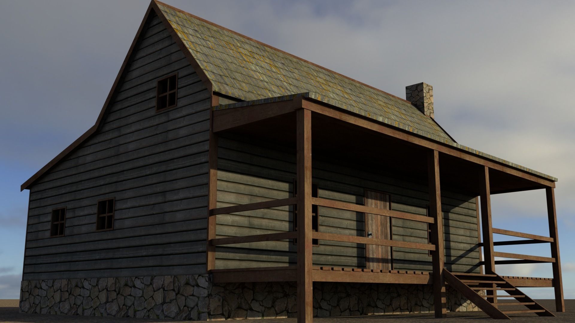 Village Home Low-poly 3D model_6