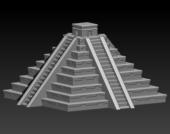 kukulkan pyramid 3D print model_6
