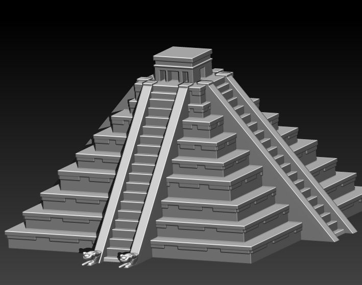 kukulkan pyramid 3D print model_5