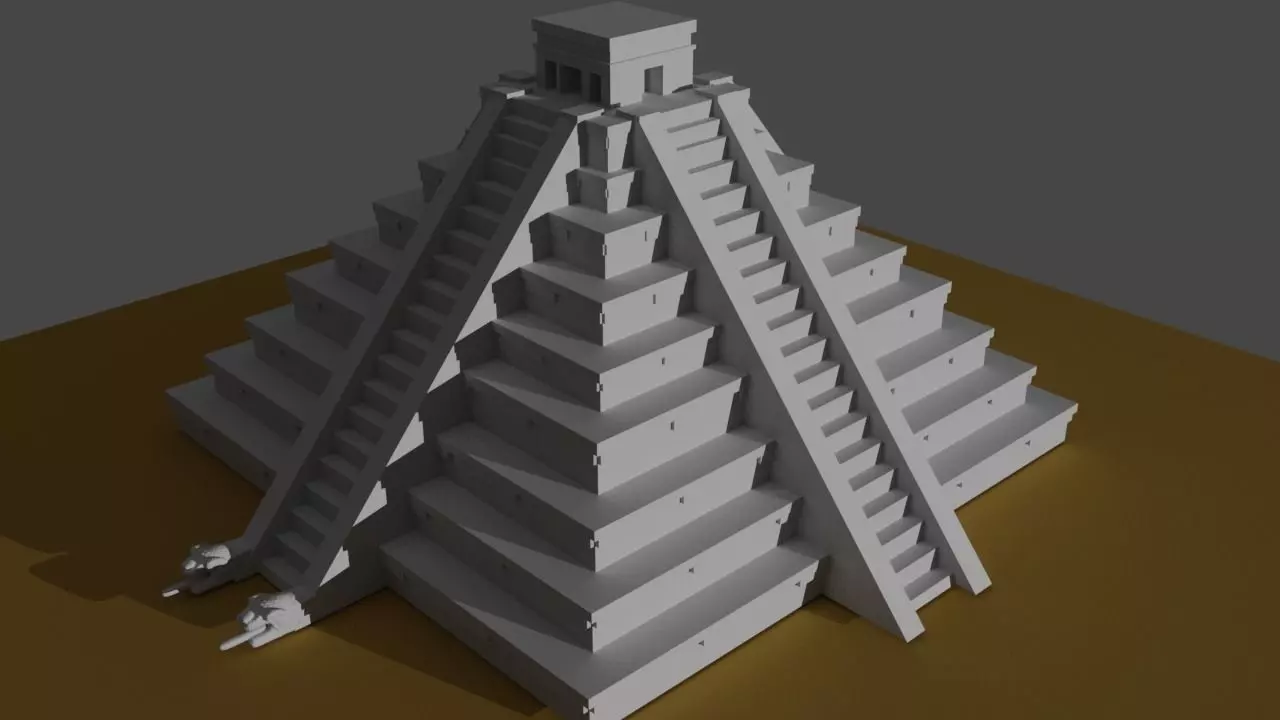 kukulkan pyramid 3D print model_0