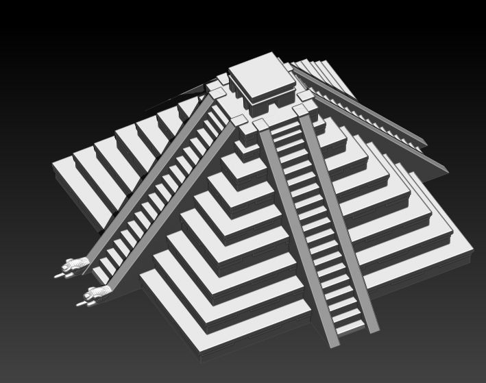 kukulkan pyramid 3D print model_7