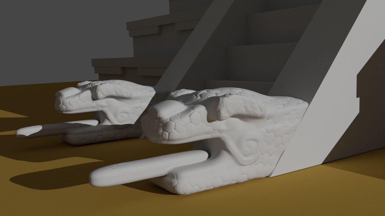 kukulkan pyramid 3D print model_2