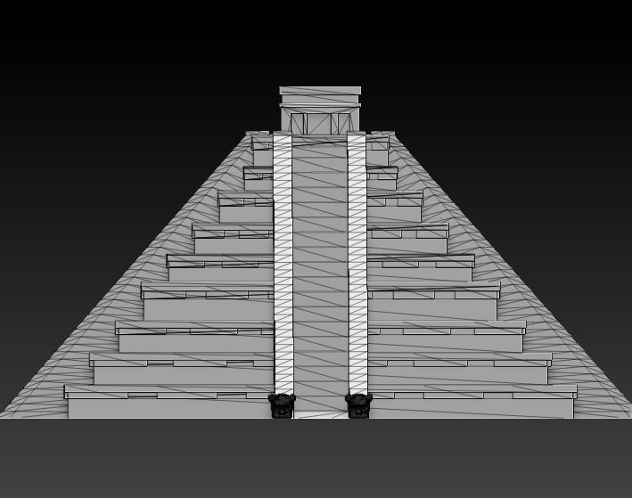 kukulkan pyramid 3D print model_8