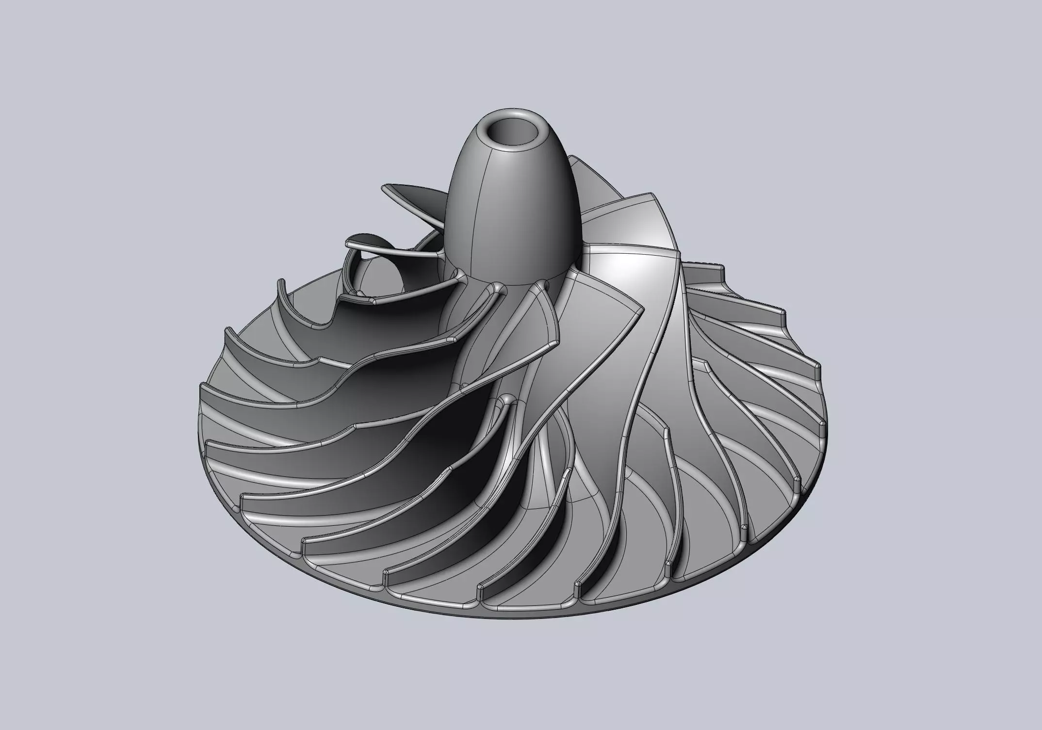 Printable Radial Pump Turbopump Impeller Model 3D print model