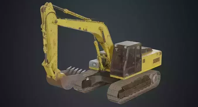 Excavator 1B Low-poly 3D model