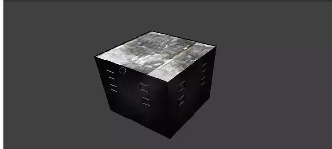 low poly building cube