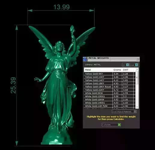 thienthan statue with measurements