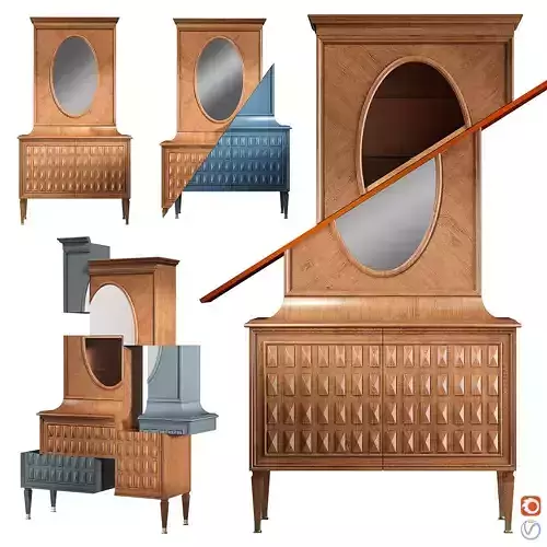 D-vision dresser and mirror