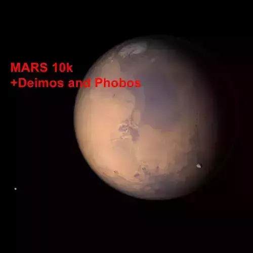 Mars 10k with Deimos and Phobos 3D model