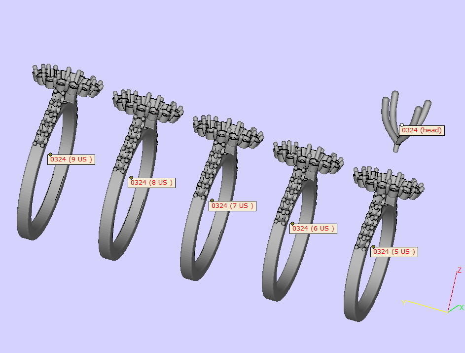 Paradise design Halo ring with 8x6 Oval stone 3D print model 324 3D print model_8