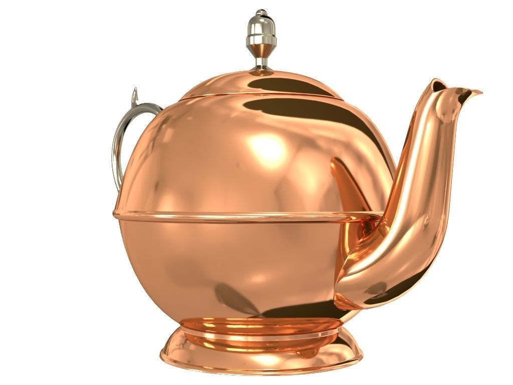 Copper Teapot 3D model_1