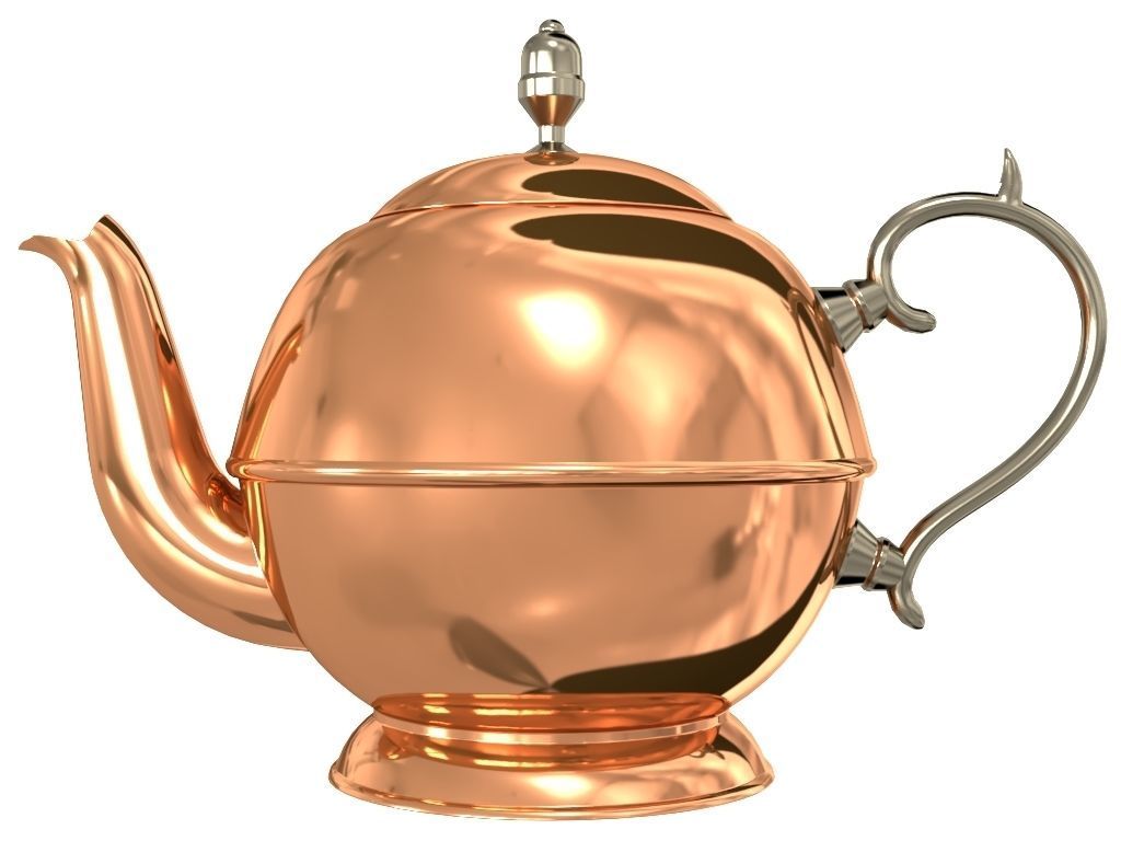 Copper Teapot 3D model_4