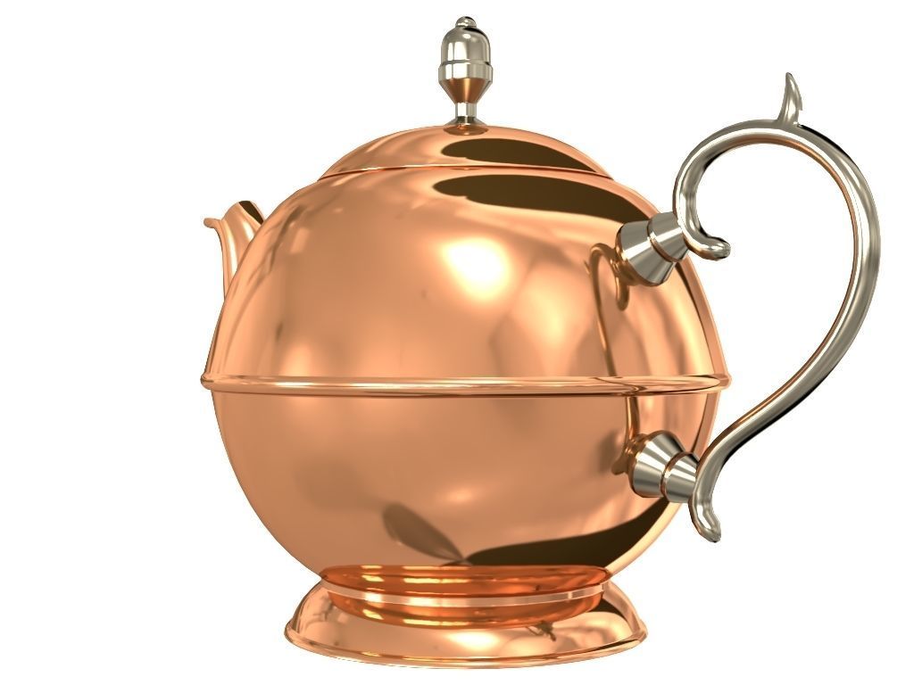 Copper Teapot 3D model_5