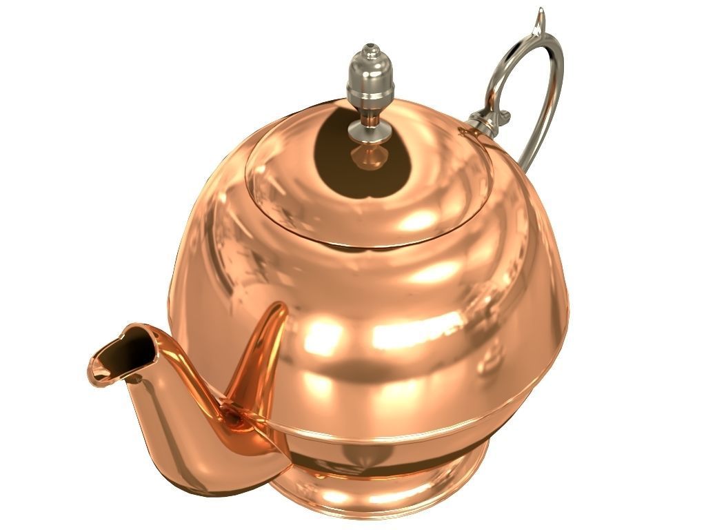 Copper Teapot 3D model_9