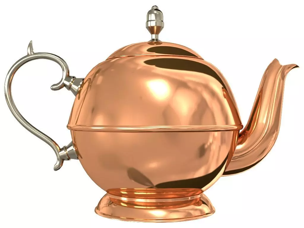 Copper Teapot 3D model_0