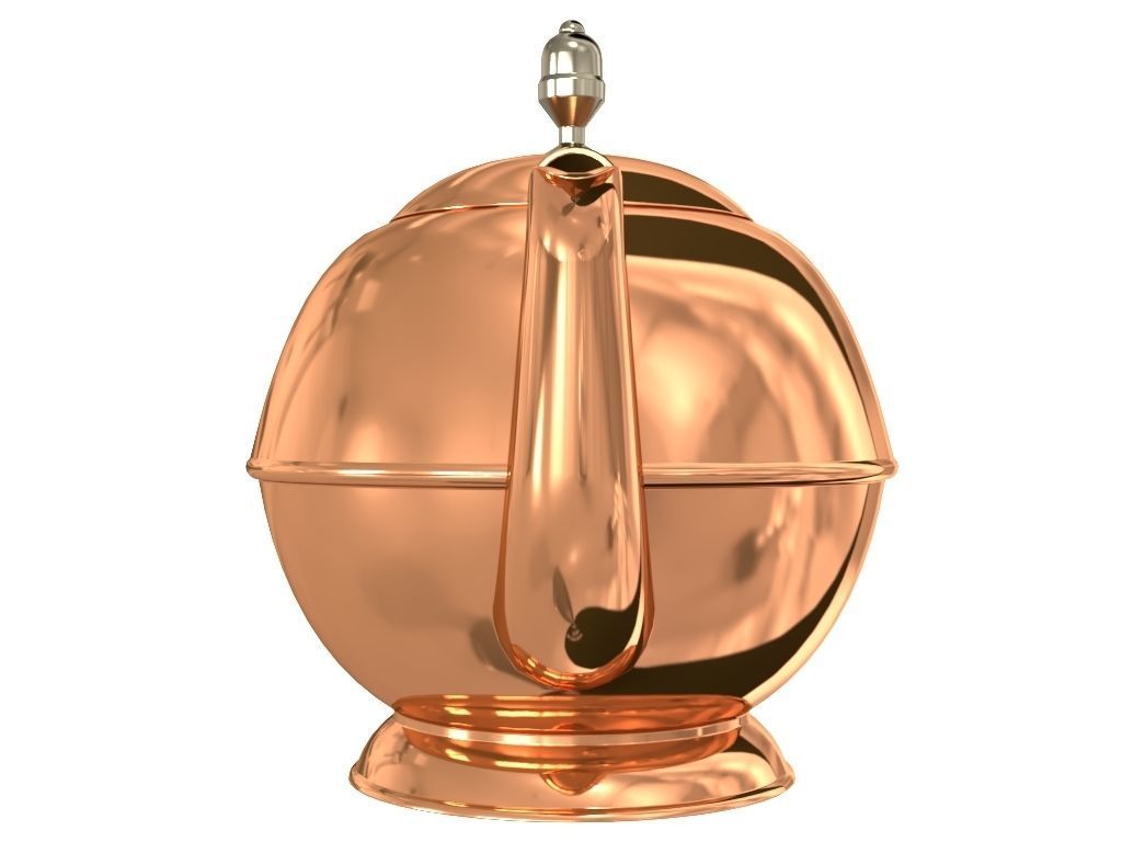 Copper Teapot 3D model_2