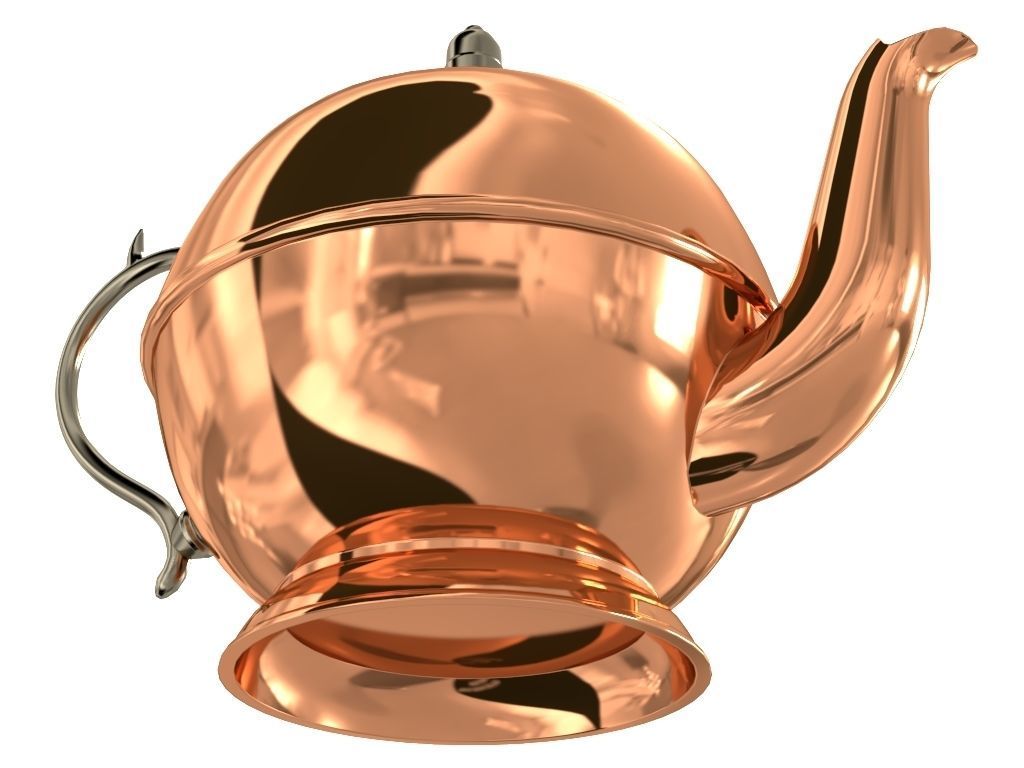 Copper Teapot 3D model_10