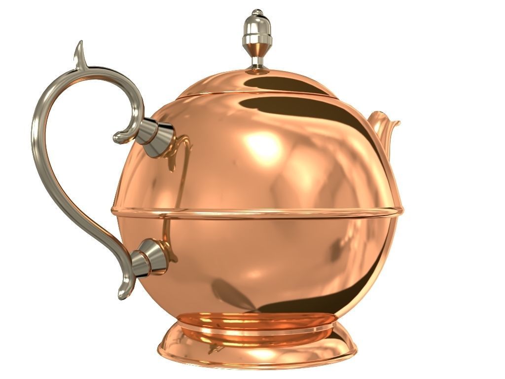 Copper Teapot 3D model_7