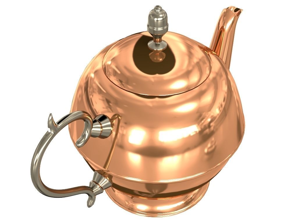 Copper Teapot 3D model_8
