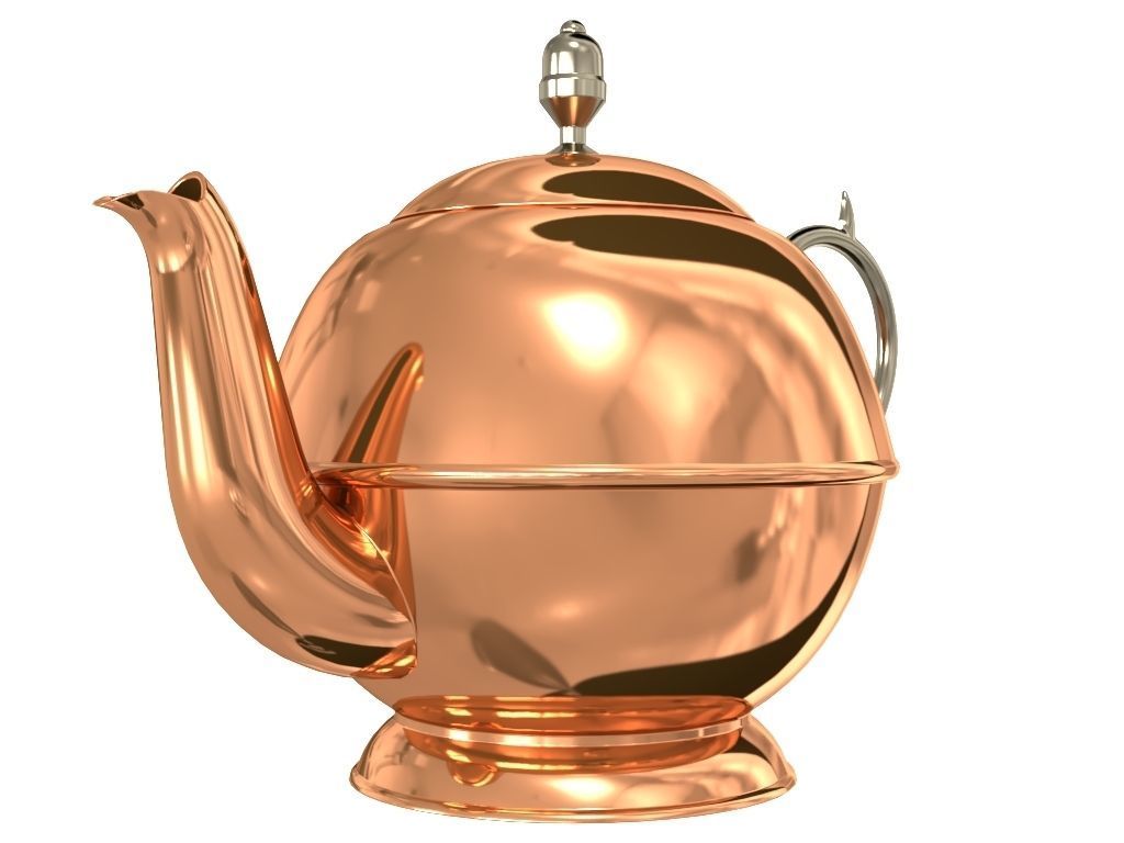Copper Teapot 3D model_3