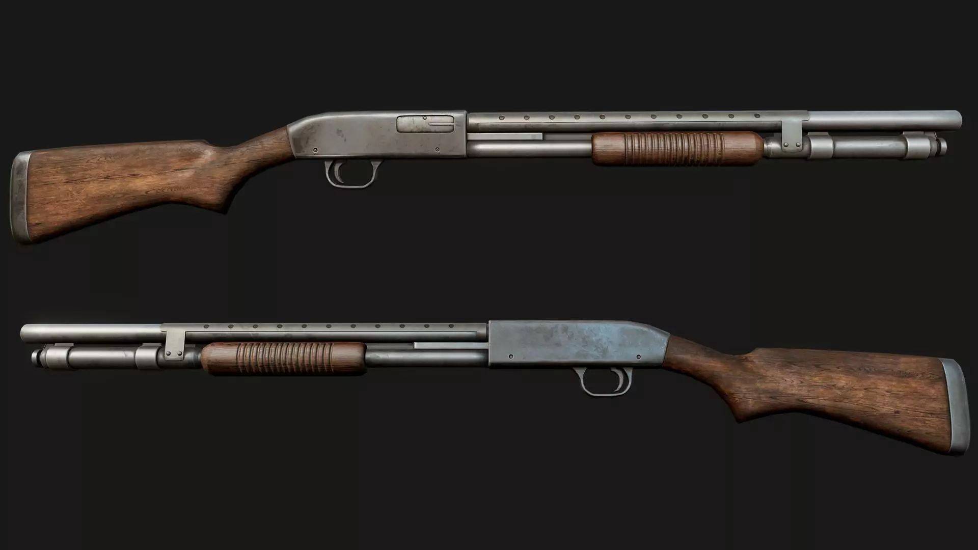 Shotgun M590 PBR Low-poly 3D model