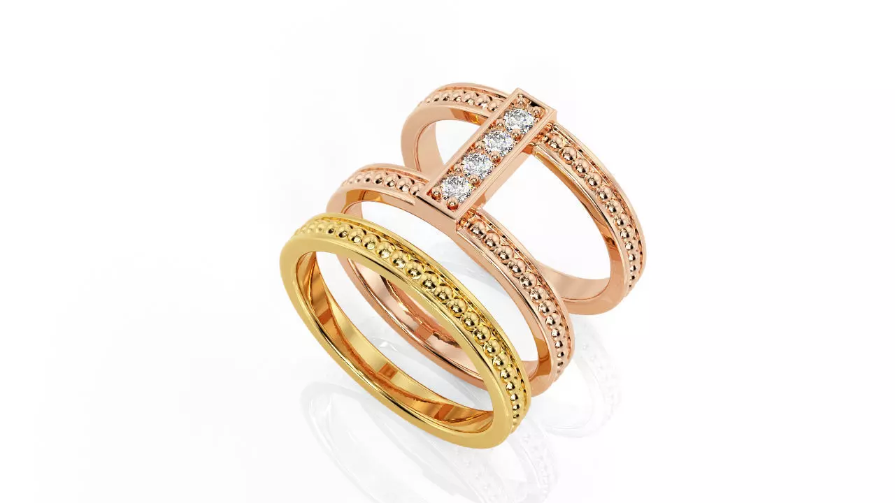 Double Ring Band R 0129 3D print model