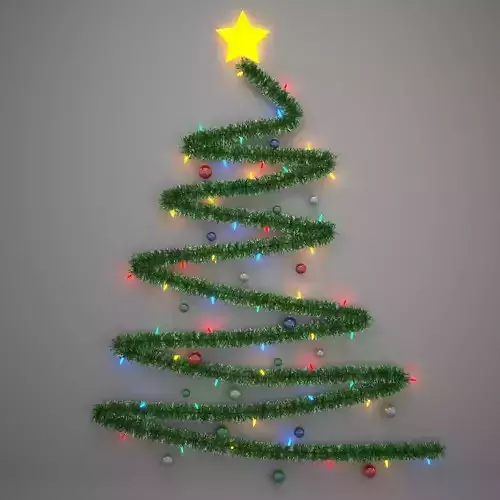Christmas Tree on the Wall 3D model