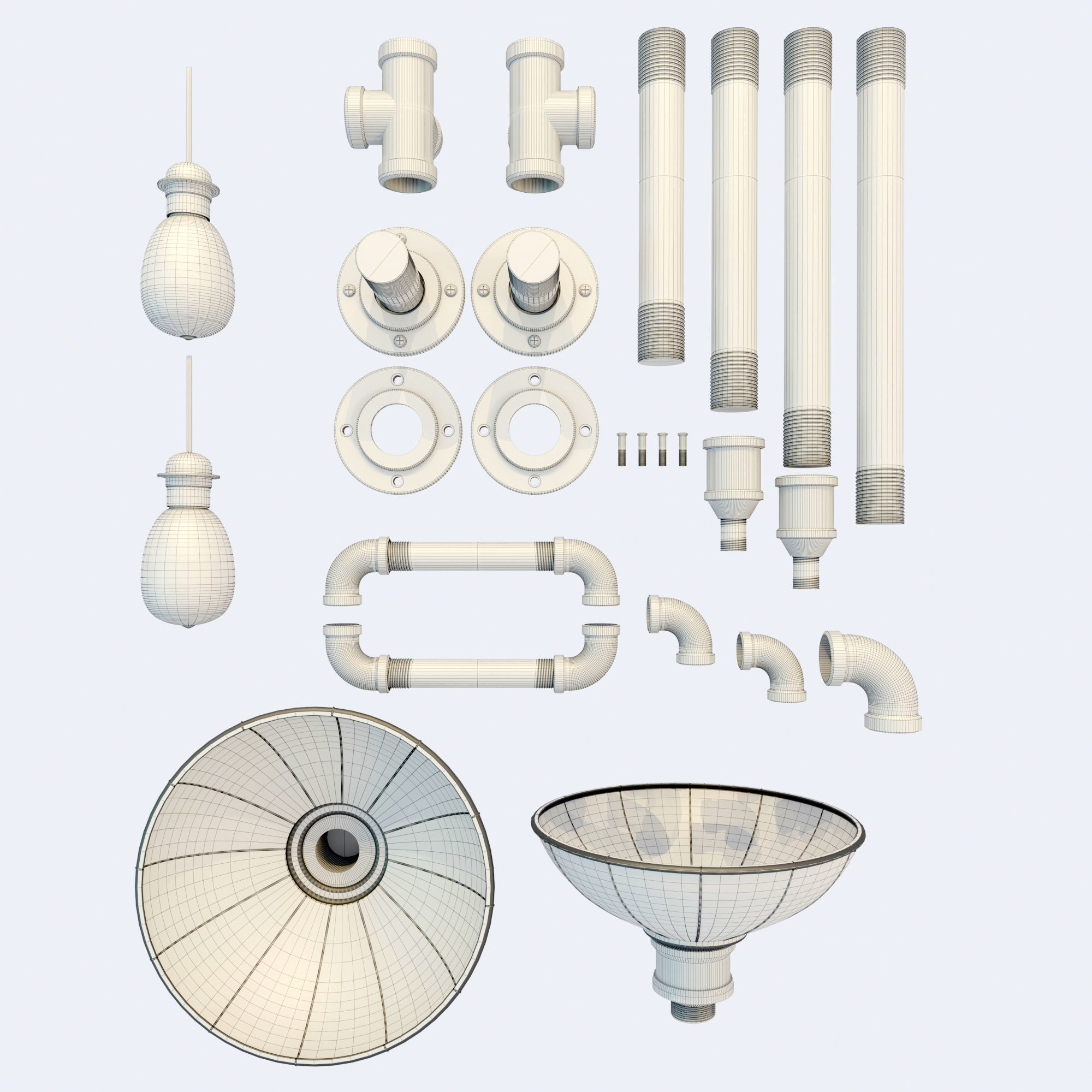 Metal pipes  3D model_4