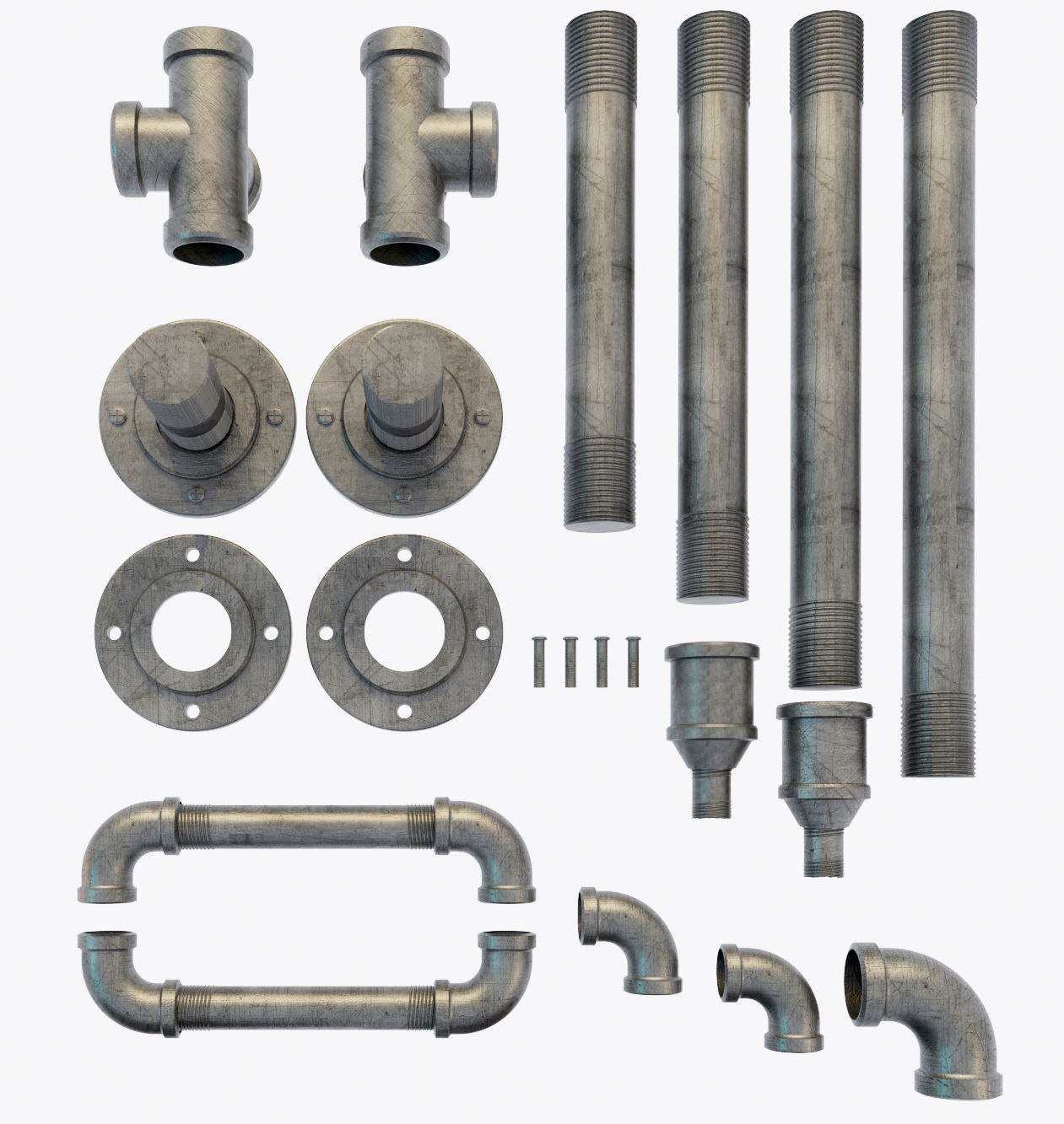 Metal pipes  3D model_2