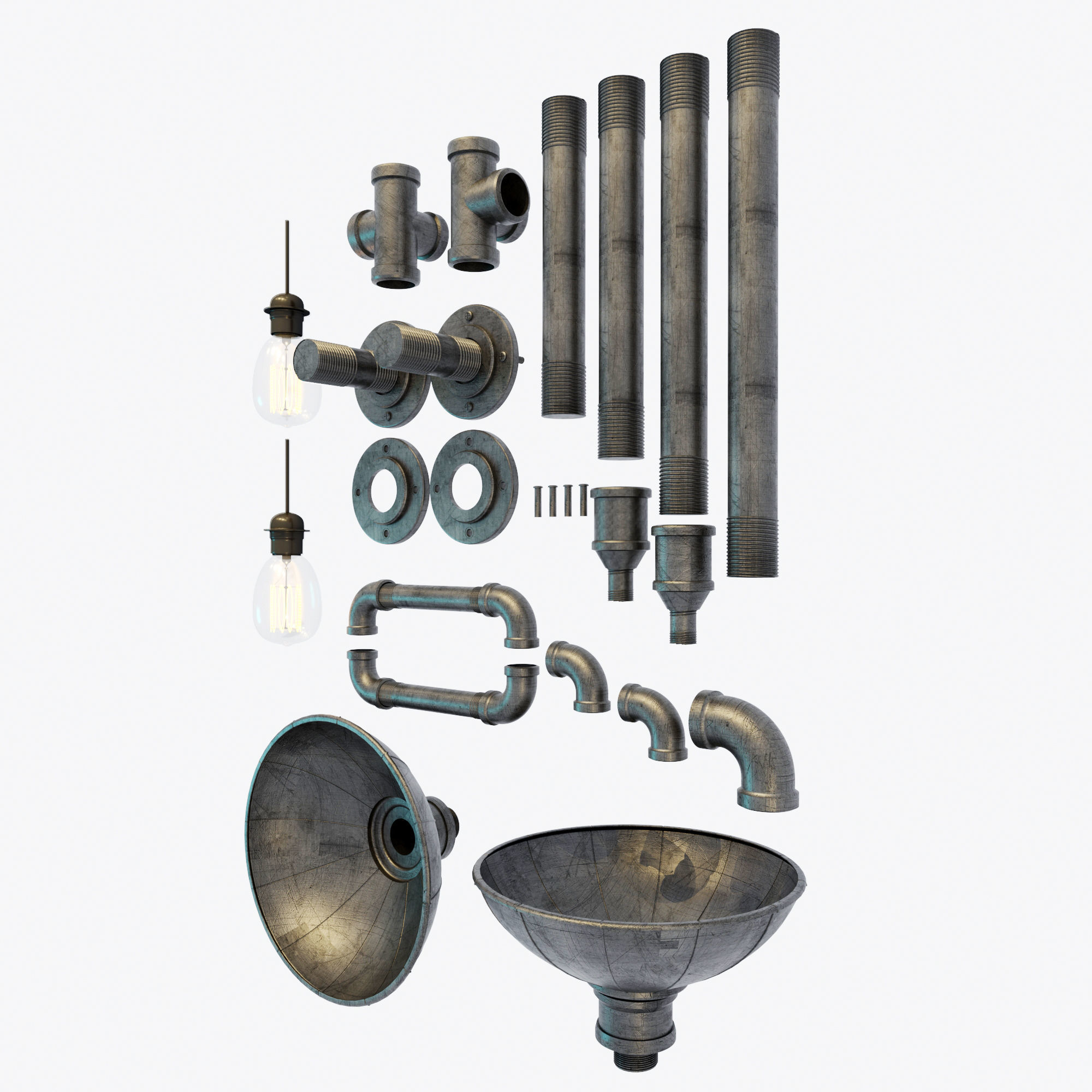 Metal pipes  3D model_1