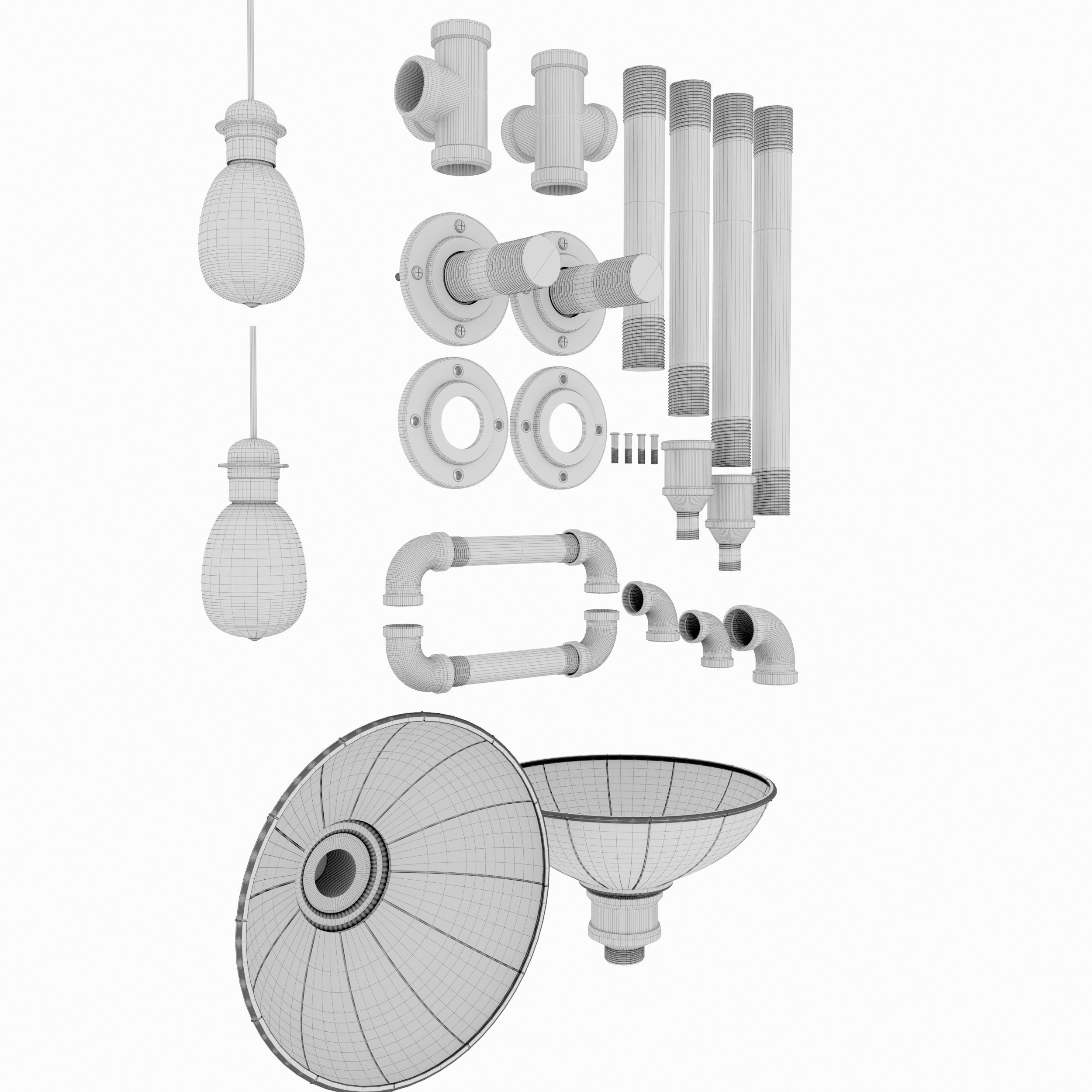 Metal pipes  3D model_5