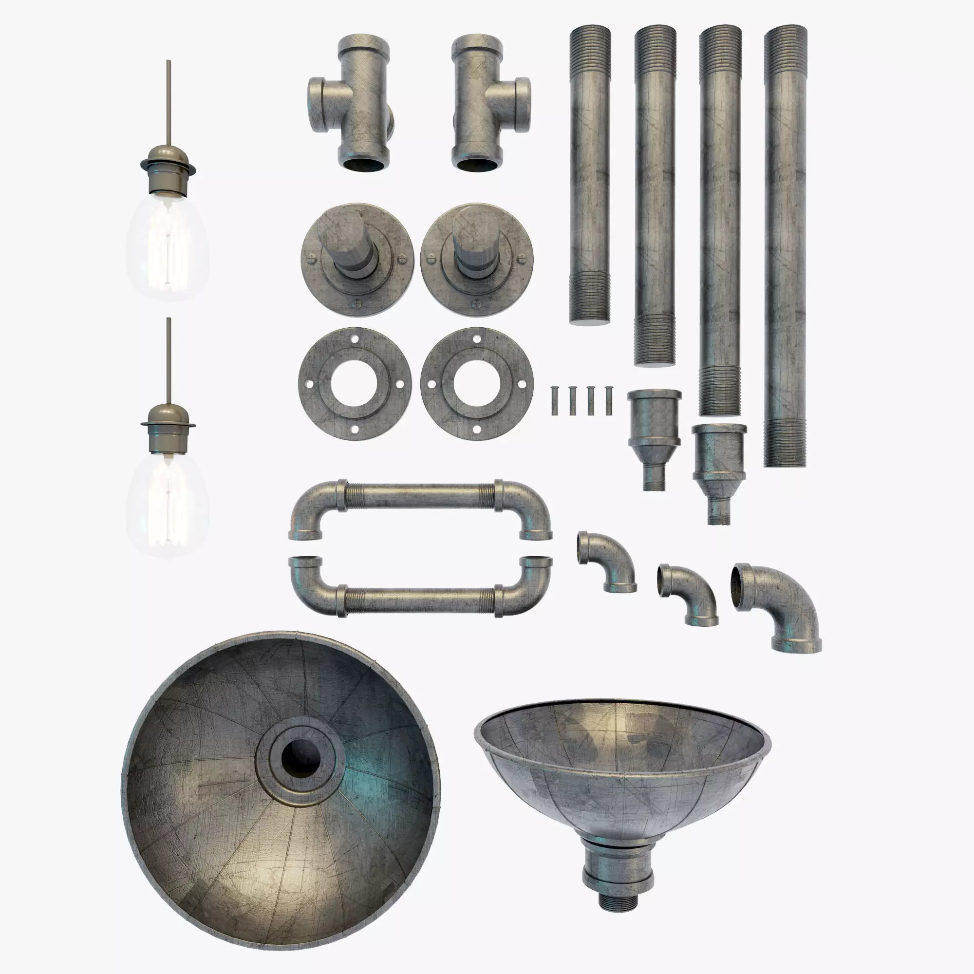 Metal pipes  3D model_0