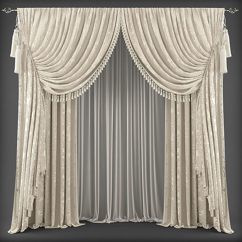 Curtain 3D model 363 Low-poly 3D model