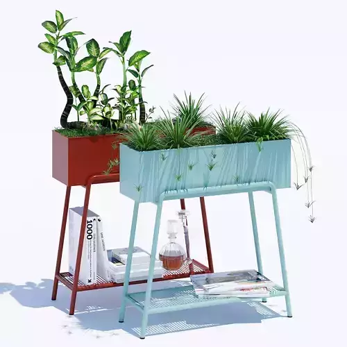 Rubra two metal planters