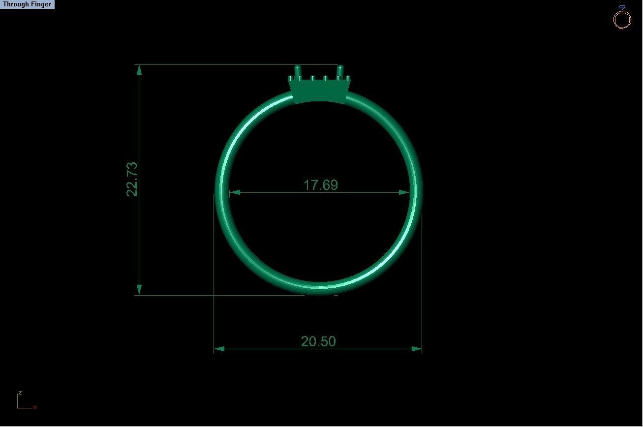 solitaire rings fancy cut 5 in 1 3D print model_16