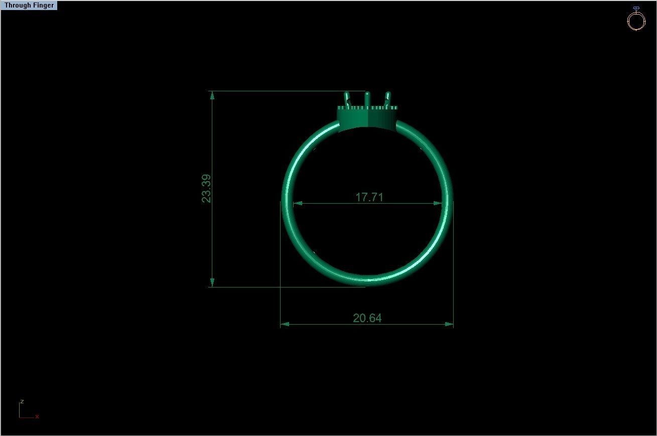solitaire rings fancy cut 5 in 1 3D print model_8